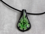 Glass Necklace Style 3 Green 3mm Leather Cord